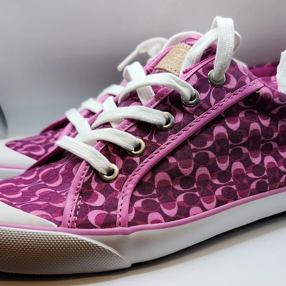 NWT Coach Monogram Barrett Signature C Sneakers A4508 Size 10 in Berry Multi - Picture 8 of 14